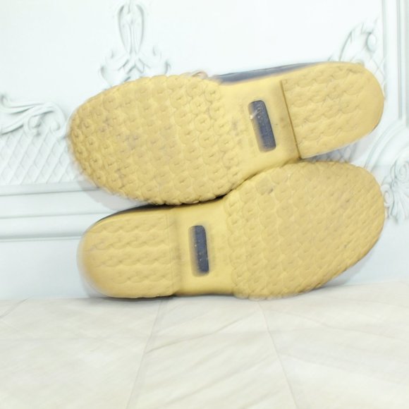 LL Bean Blue Rubber Gumshoes Moccasin Low Ankle Boots Size 9 Wide - Picture 10 of 10